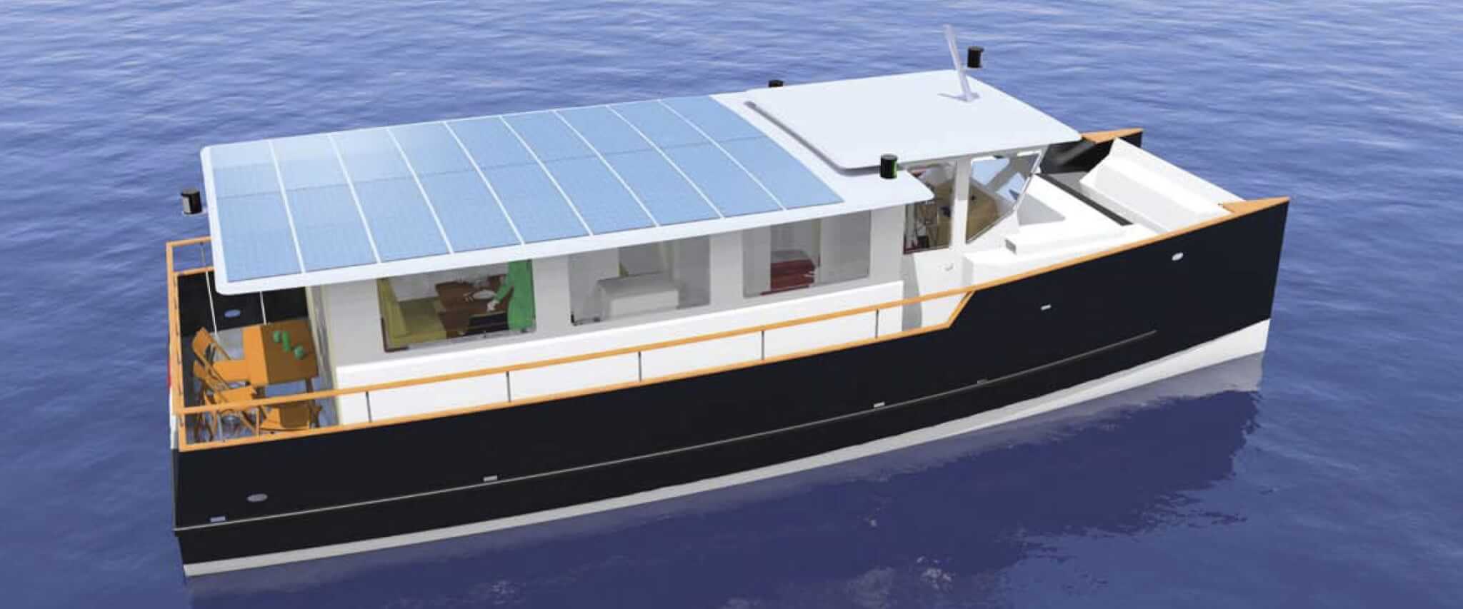 Bateau Luxury Sea avec panneaux solaires